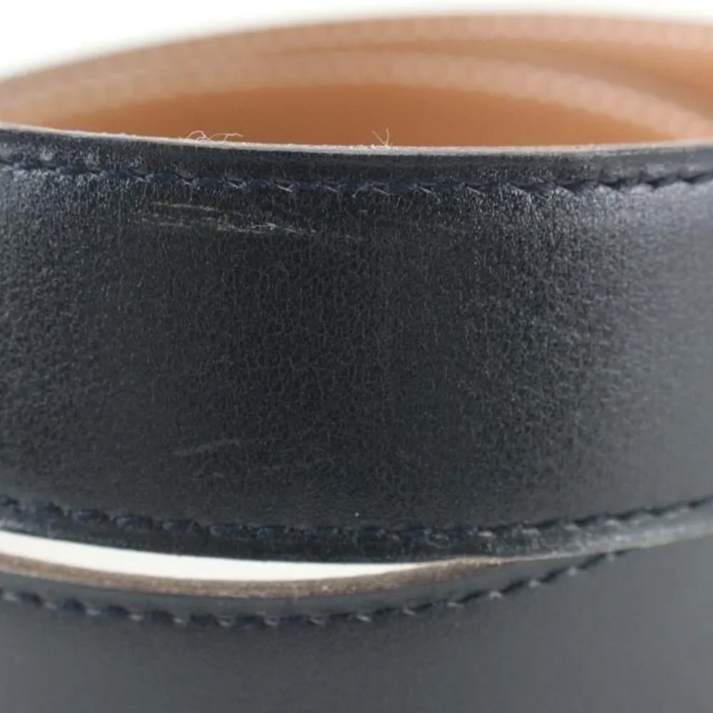 Hermès 32mm Martelee Reversible H Logo Belt Hammered Buckle 85h629s